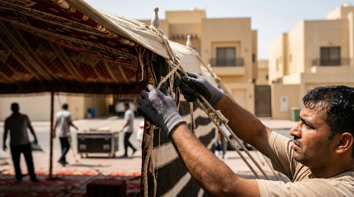 تجهيز خيام أفراح ومجالس خارجية — قبل