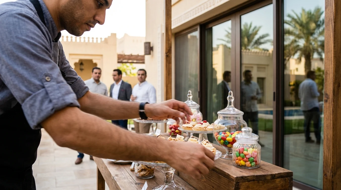 تجهيز ركن حلويات وكاندي بار — قبل