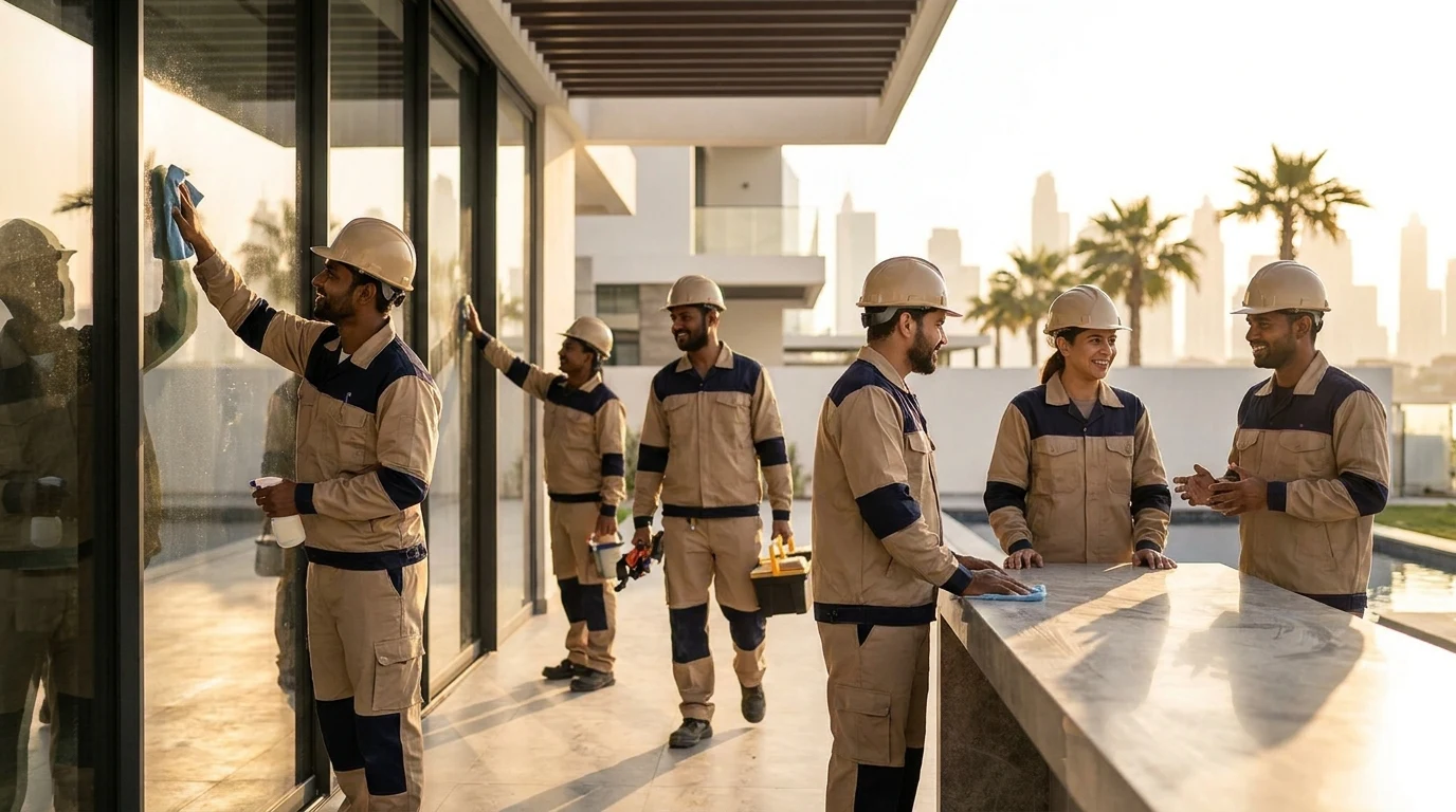 فريق تنظيف بعد التشطيب والبناء 1