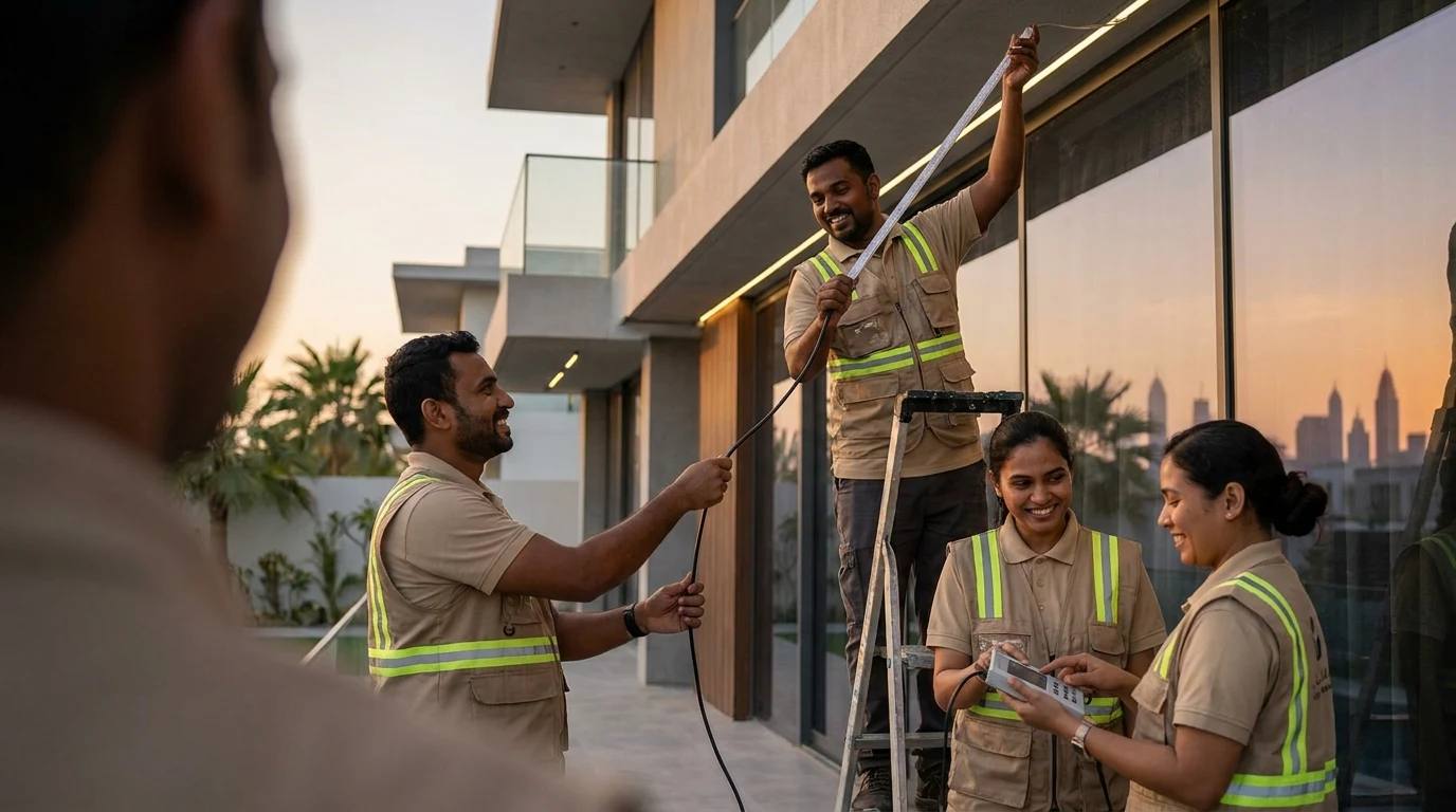 فريق تركيب إضاءة LED وإضاءة مخفية 1