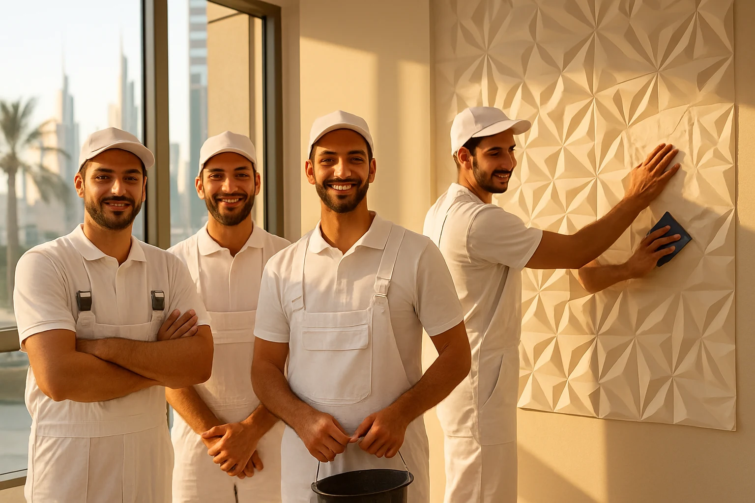 فريق تركيب ورق جدران ثلاثي الأبعاد 1