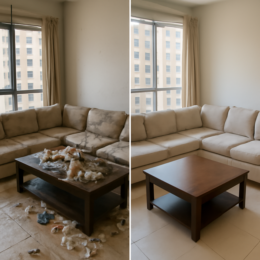 شقة سكنية في دبي — من الإهمال إلى النظافة المثالية